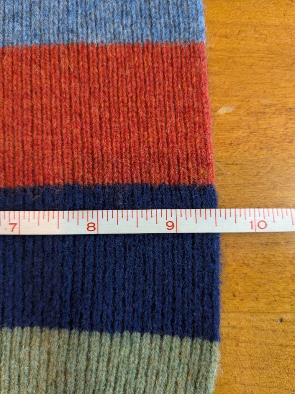 Gap 100% Lambswool Winter Scarf Multicolor Color Block Striped Retro Unisex Knit - Picture 5 of 7